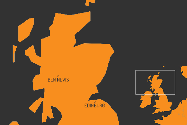 Treking škotska - zemljevid